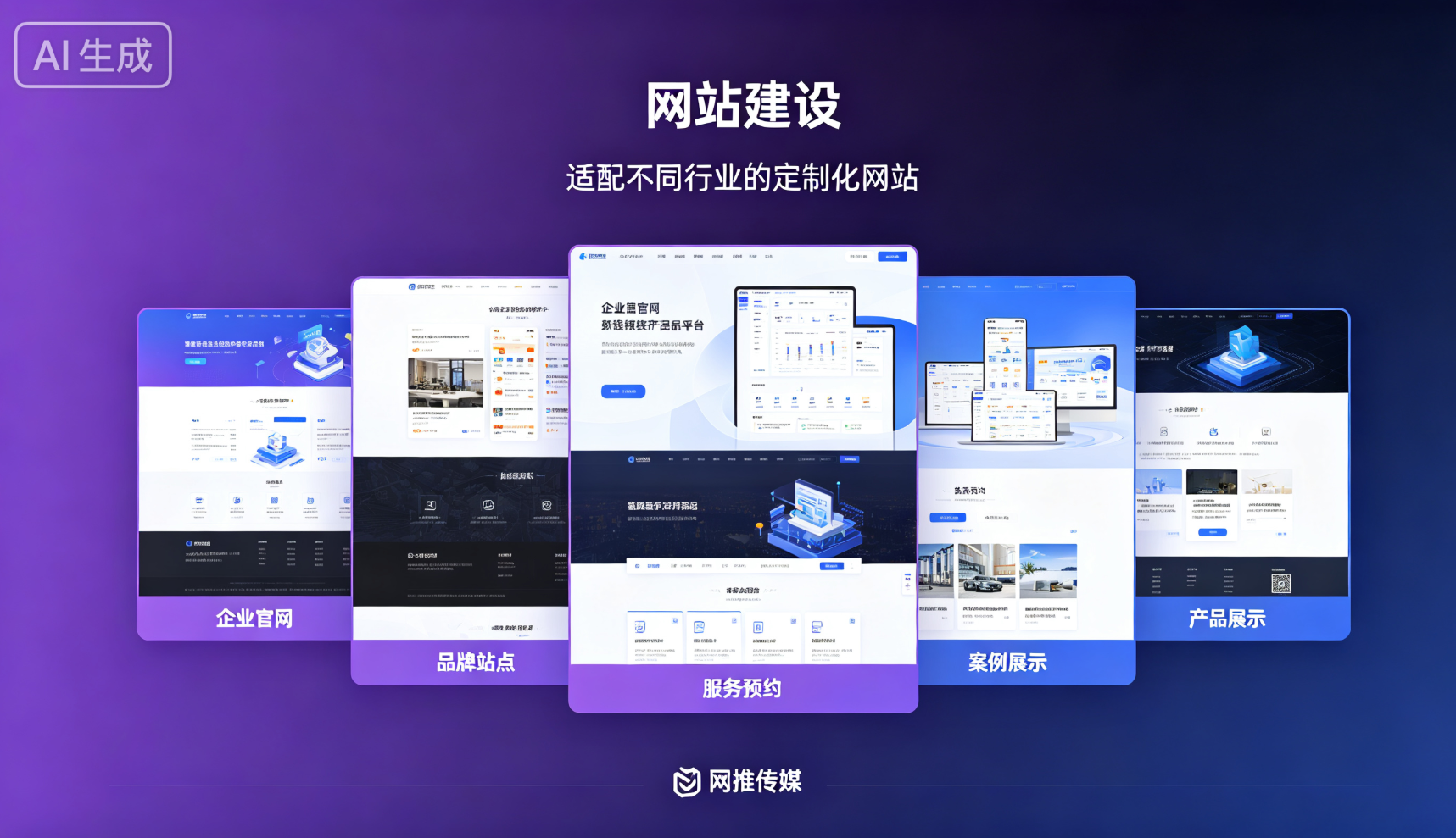 网站建设宣传图 - 响应式企业官网